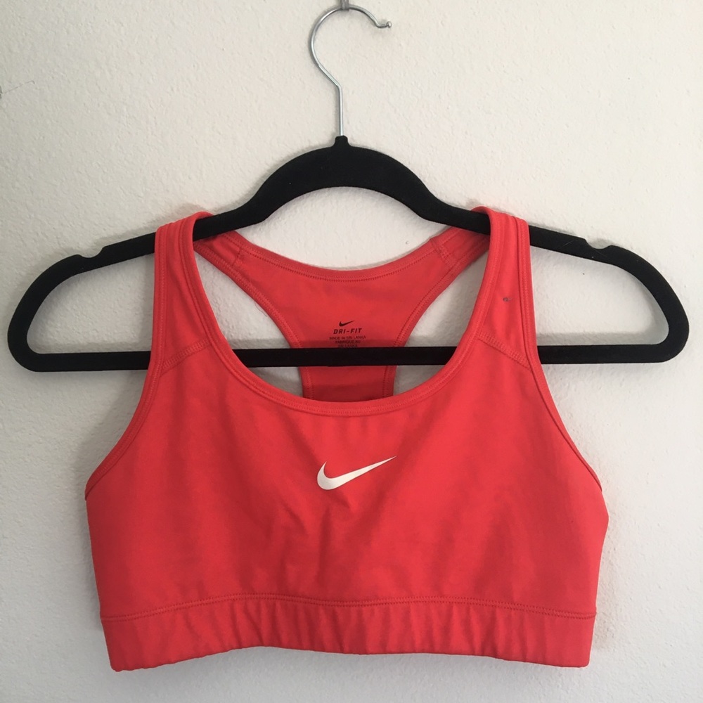 Red sports bra